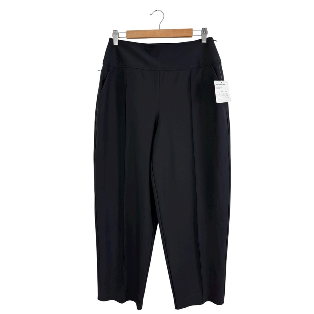 Athleta Stellar Wide Crop Pants Black 10 Tall NWT